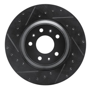Cadillac CTS Brake Rotor (1) - Front Left - R1 Concepts - Drilled & Slotted - Black - `04-`08